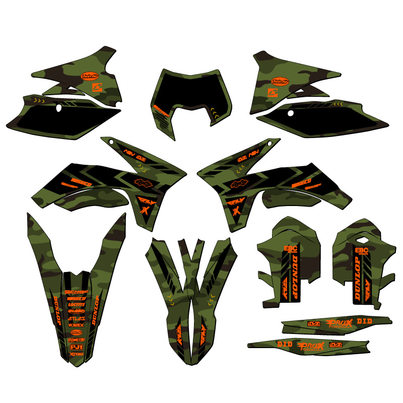 2012-2013 EXC-F APACHE Green Senge kit de gráficos compatible con KTM - Imagen 5 de 10