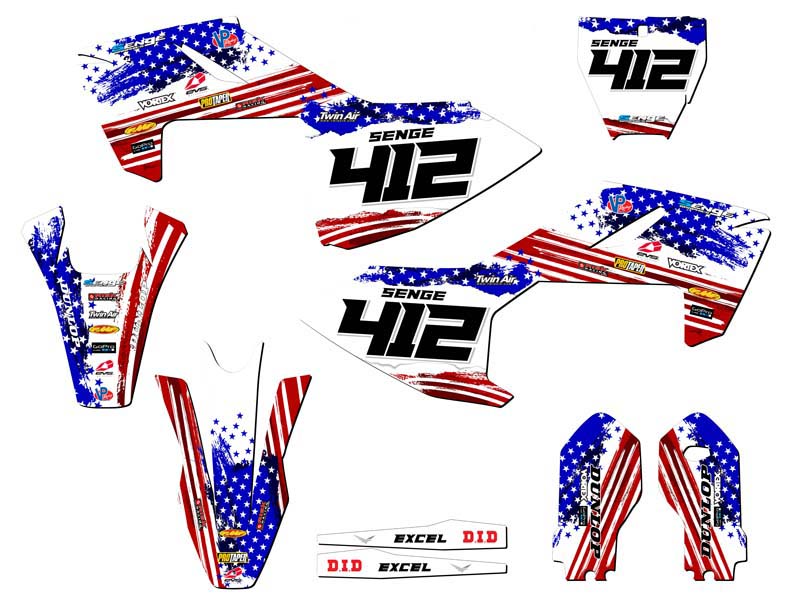 2018-2023 TC 85 MERICA Usa Senge Graphics Kit Compatible with Husqvarna - Bild 8 von 10