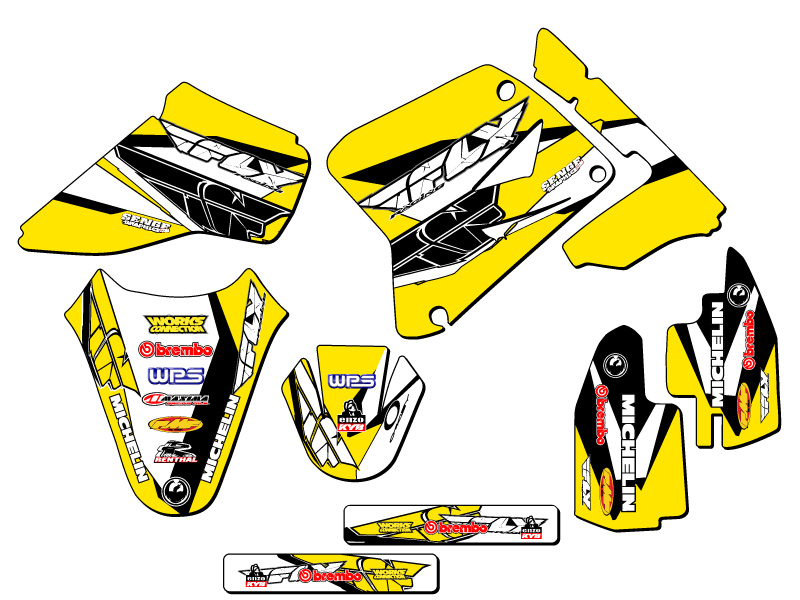 Kit de gráficos Senge amarillo 2001-2004 RM 85 13 FLY compatible con Suzuki - Imagen 5 de 10
