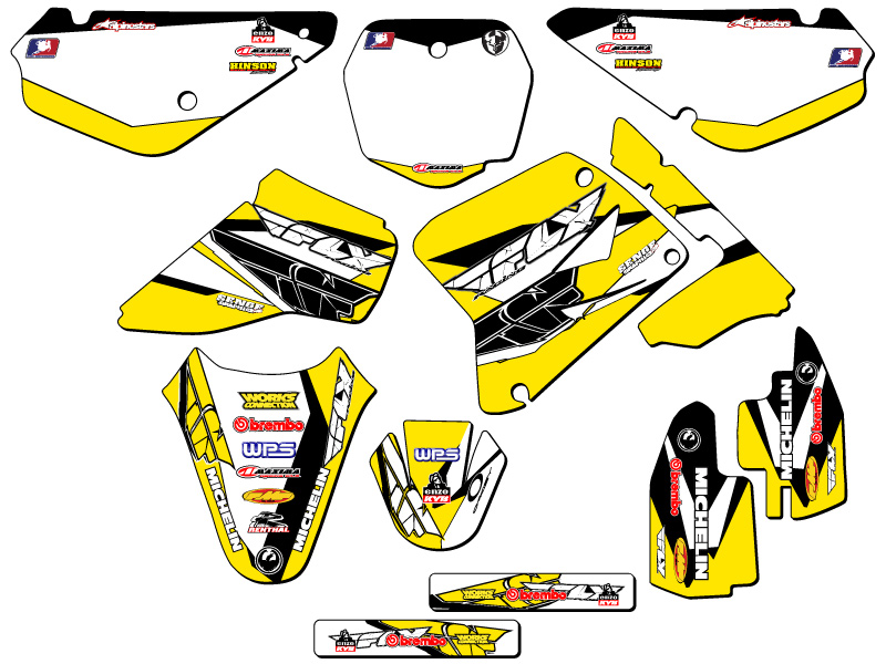 Kit de gráficos Senge amarillo 2001-2004 RM 85 13 FLY compatible con Suzuki - Imagen 8 de 10