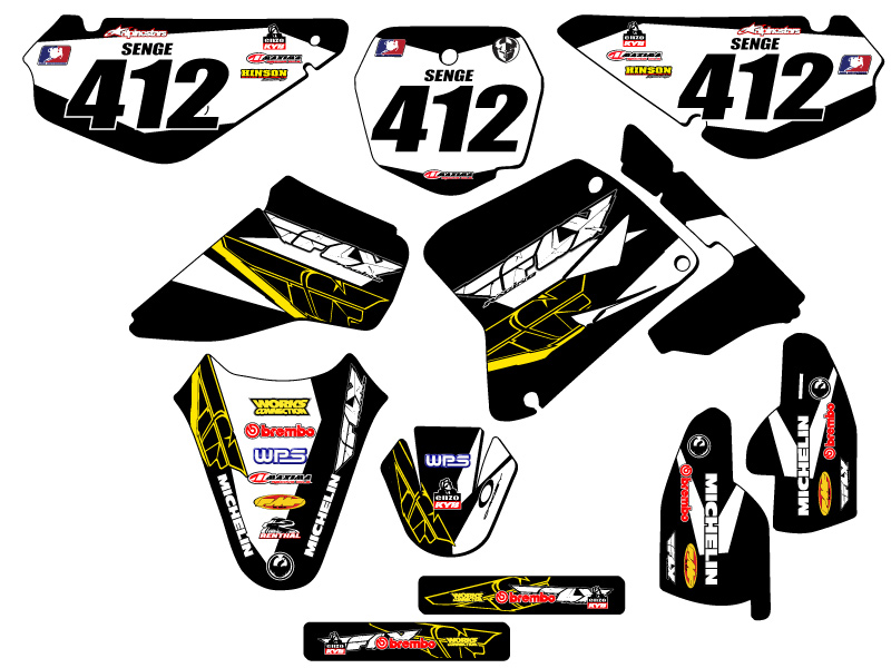 Kit de gráficos Senge RM 85 13 FLY 2005-2023 negro compatible con Suzuki - Imagen 8 de 10