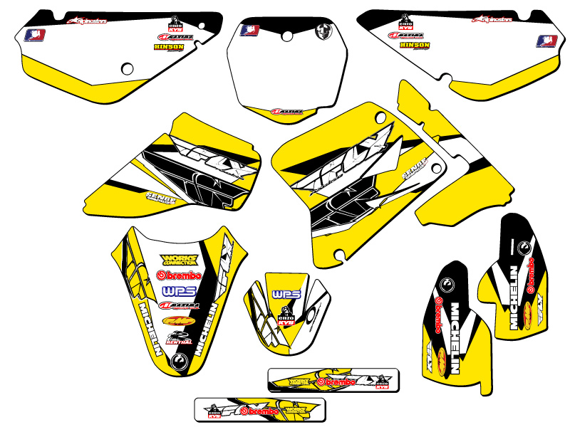 Kit de gráficos Senge amarillo RM 85 13 FLY 2005-2023 compatible con Suzuki - Imagen 8 de 10