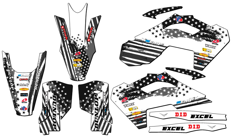 2023-2025 TX MERICA Grey Senge Graphics Kit Compatible with Husqvarna - Picture 2 of 10