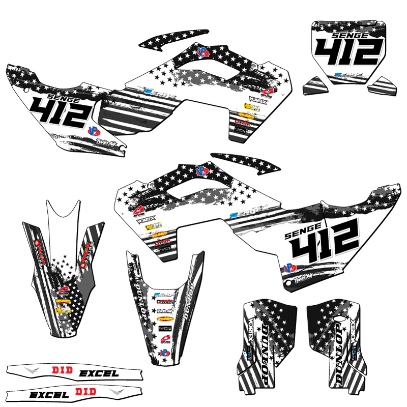 2023-2025 TX MERICA Grey Senge Graphics Kit Compatible with Husqvarna - Picture 8 of 10
