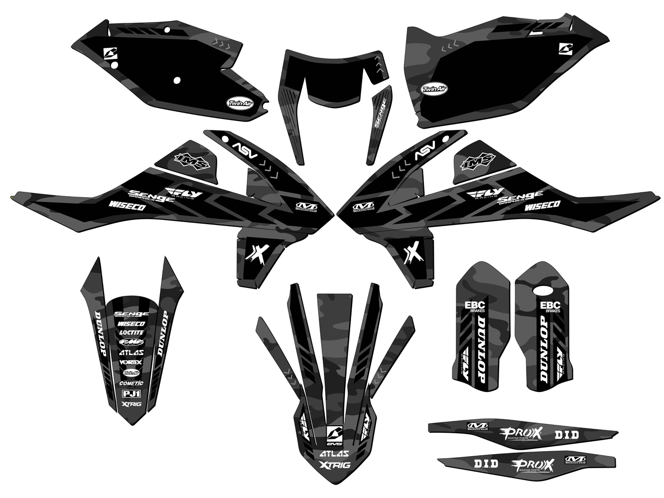 Kit de gráficos EXC-F APACHE 2017-2019 gris Senge compatible con KTM - Imagen 5 de 10