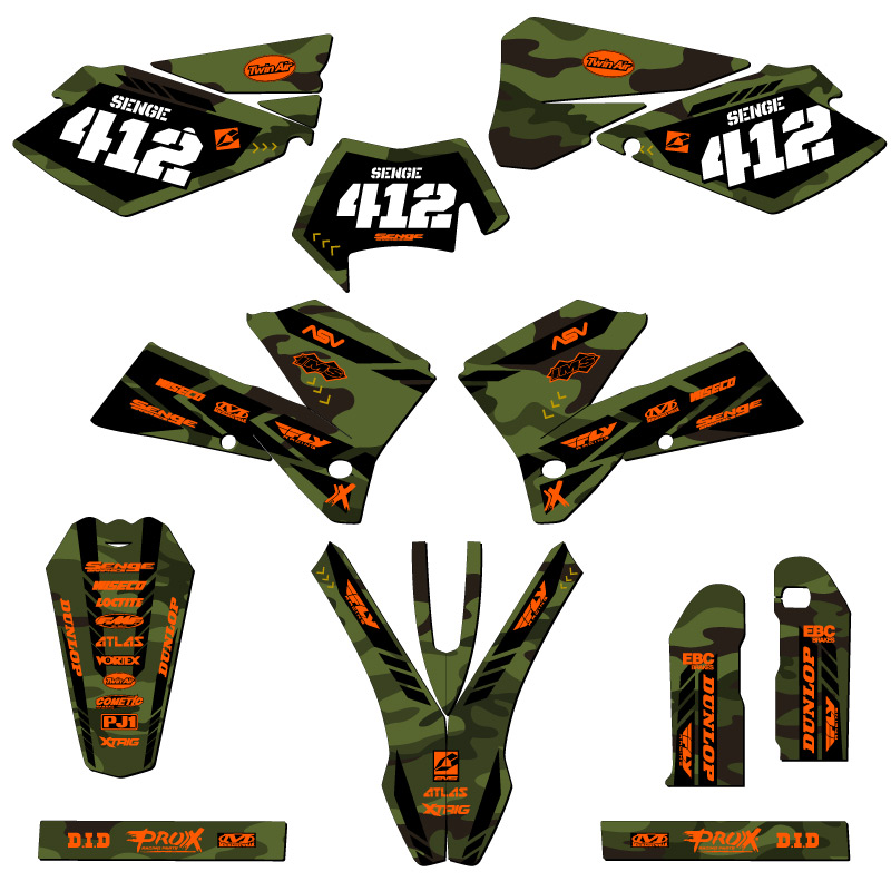 Kit de gráficos EXC-F APACHE Green Senge 2007 compatible con KTM - Imagen 8 de 10