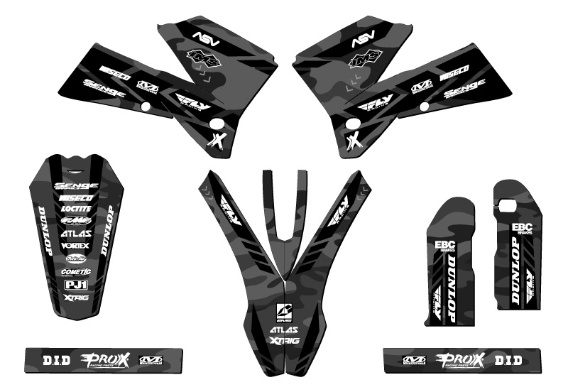 2007 EXC-F APACHE Grey Senge Graphics Kit Compatible with KTM - Picture 2 of 10