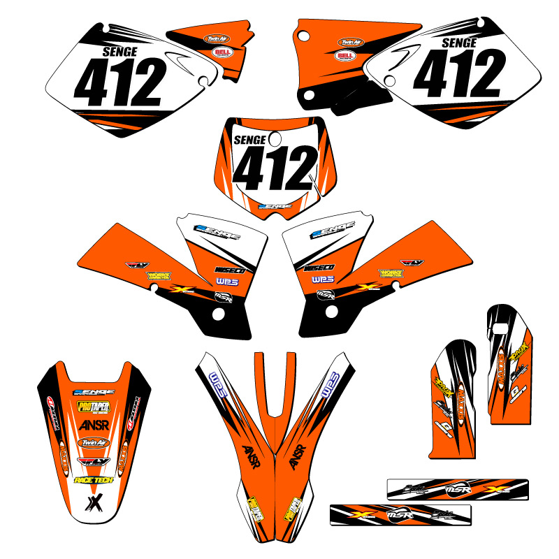 2001 NEW STYLE SX VELOCITY Orange Senge Graphics Kit Compatible with KTM - Picture 8 of 10