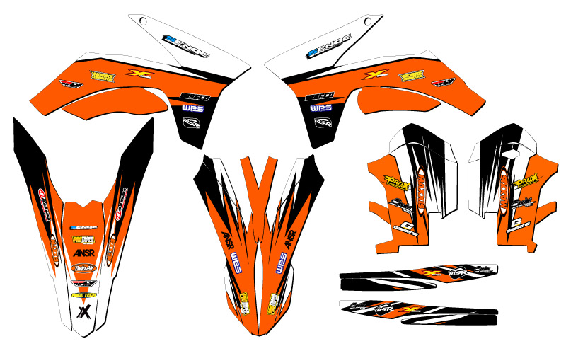 2011-2012 SX VELOCITY Orange Senge Graphics Kit Compatible with KTM - Picture 2 of 10