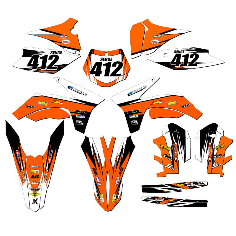 2011-2012 SX VELOCITY Orange Senge Graphics Kit Compatible with KTM - Picture 8 of 10