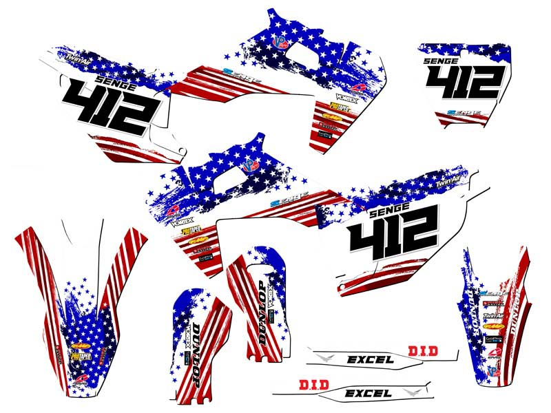 2019-2022 FC MERICA Usa Senge Graphics Kit Compatible with Husqvarna - Picture 8 of 10