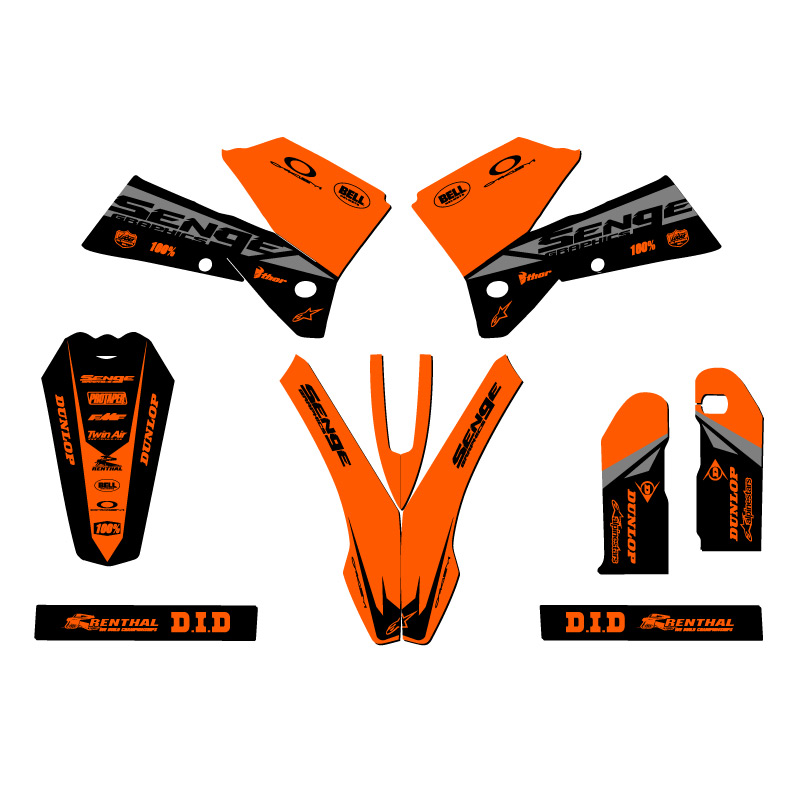 2007 EXC-F BINARY Orange Senge Graphics Kit Compatible with KTM - Picture 2 of 10