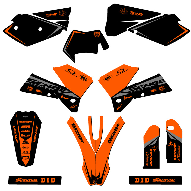 2007 EXC-F BINARY Orange Senge Graphics Kit Compatible with KTM - Picture 5 of 10