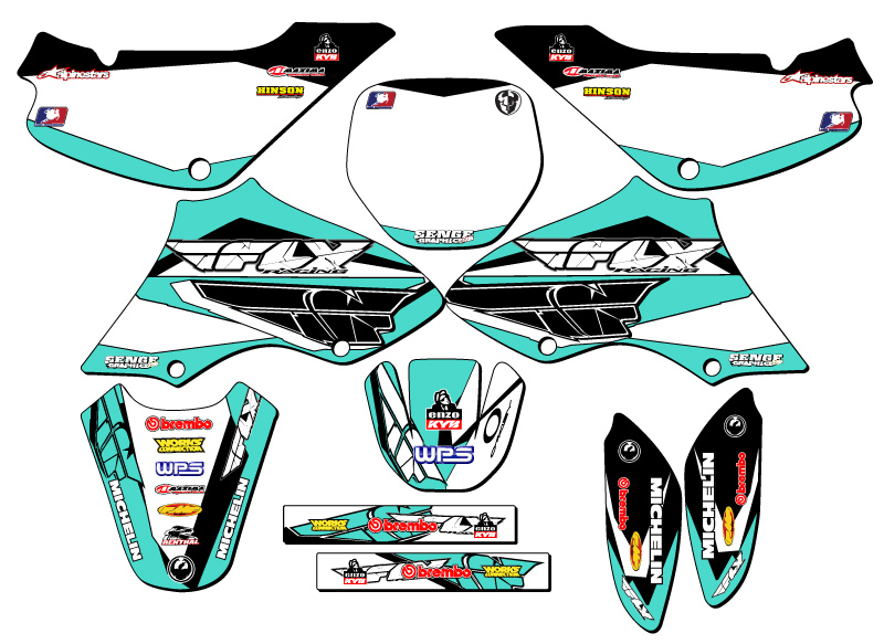 All Years JR 80 13 FLY Turquoise Senge Graphics Kit Compatible with Suzuki - Picture 8 of 10