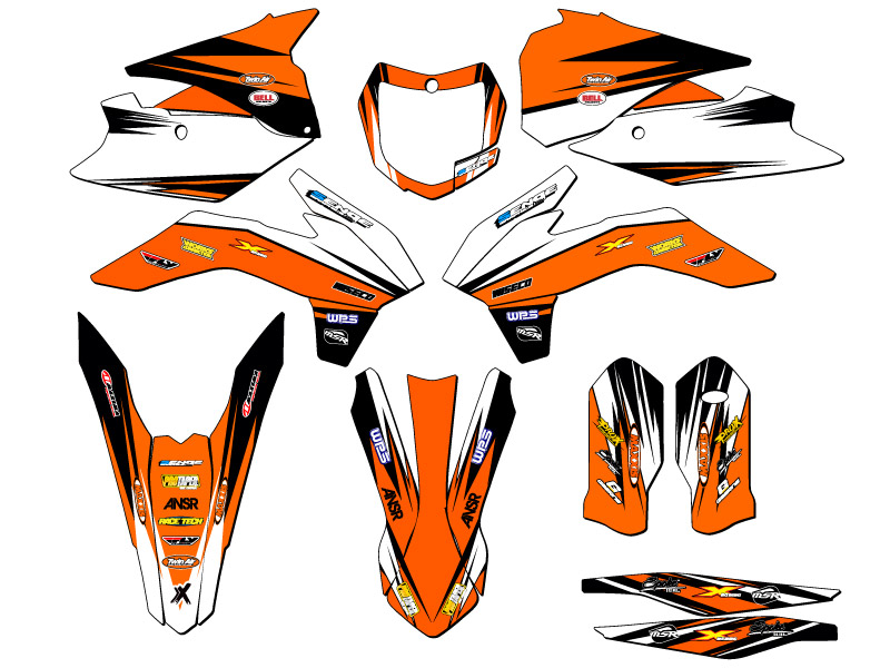 2015 SX VELOCITY Orange Senge Graphics Kit Compatible with KTM - Picture 5 of 10