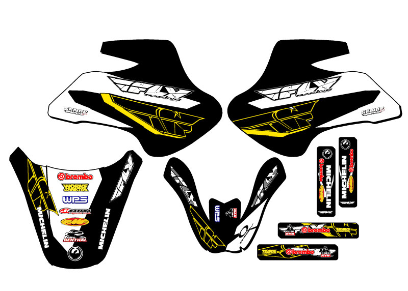 2000-2006 JR 50 13 FLY Black Senge Graphics Kit Compatible with Suzuki - Picture 2 of 10