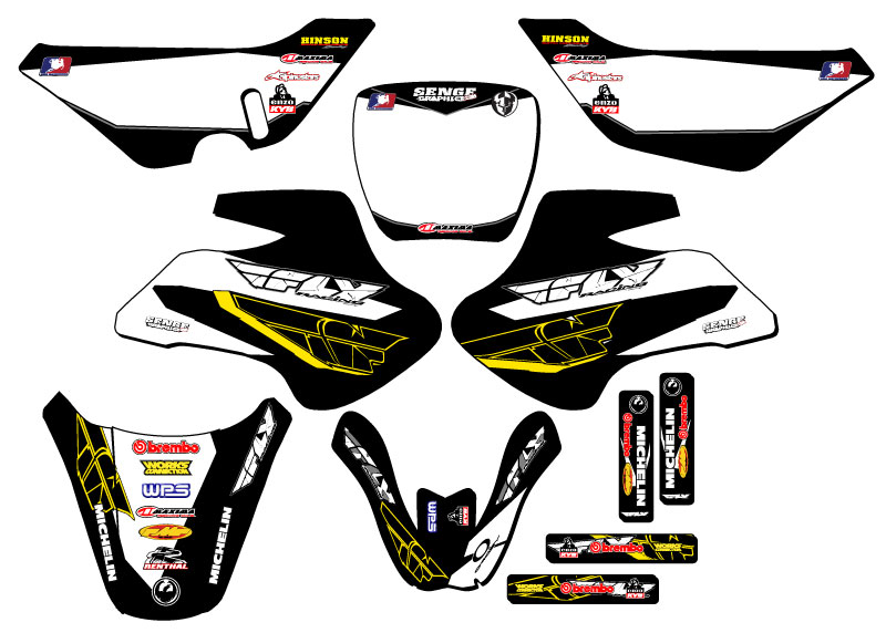 2000-2006 JR 50 13 FLY Black Senge Graphics Kit Compatible with Suzuki - Picture 5 of 10