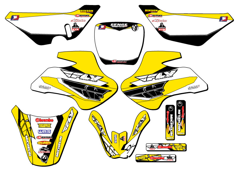 2000-2006 JR 50 13 FLY Yellow Senge Graphics Kit Compatible with Suzuki - Picture 8 of 10