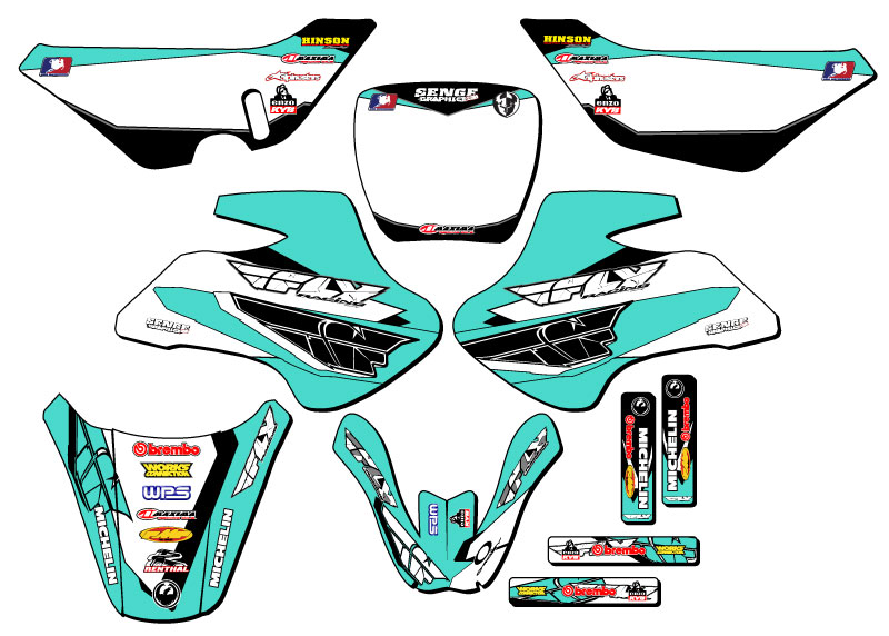 2000-2006 JR 50 13 FLY Turquoise Senge Graphics Kit