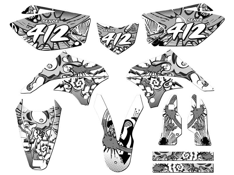 Kit de gráficos KLX 450 ZANY 2008-2018 blanco Senge compatible con Kawasaki - Imagen 8 de 10