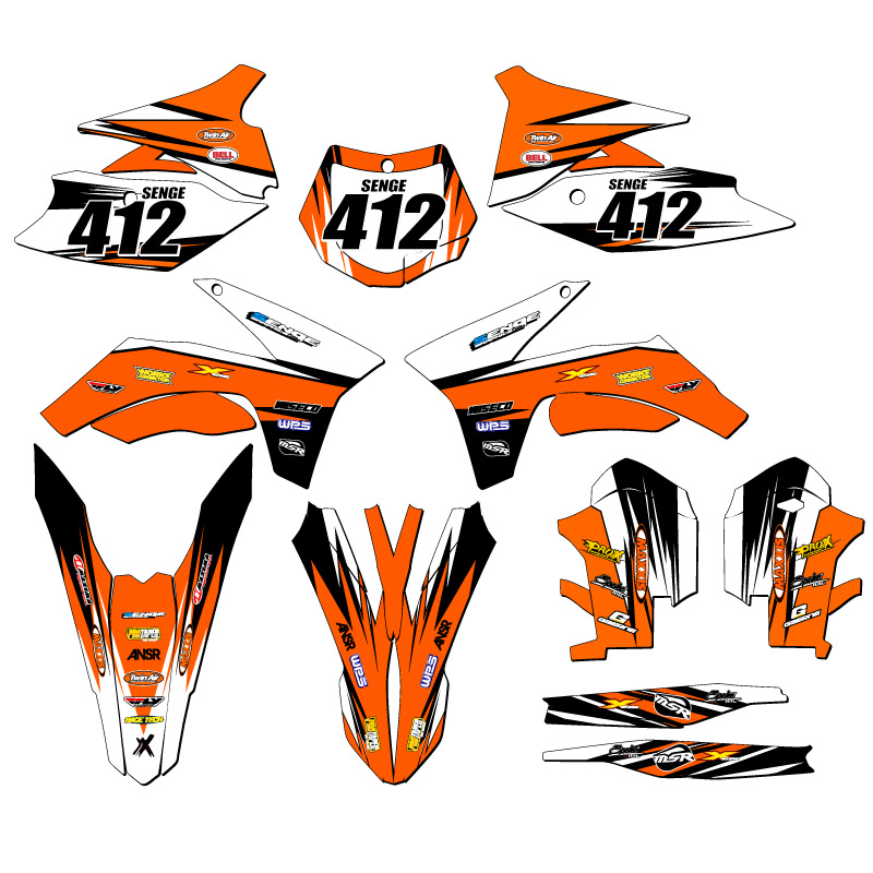 Kit de gráficos XCF VELOCITY Orange Senge 2011-2012 compatible con KTM - Imagen 8 de 10