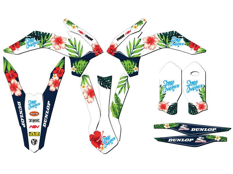 2016 EXC-F TROPIC White Senge Graphics Kit Compatible with KTM - Picture 2 of 10
