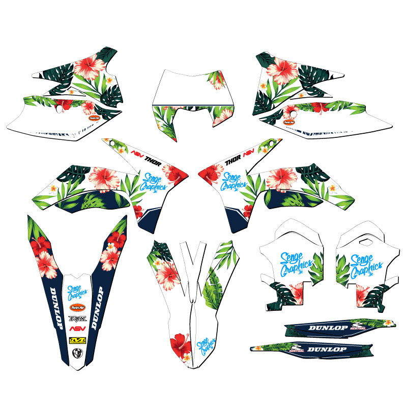 2012-2013 EXC-F TROPICAL blanco Senge kit de gráficos compatible con KTM - Imagen 5 de 10