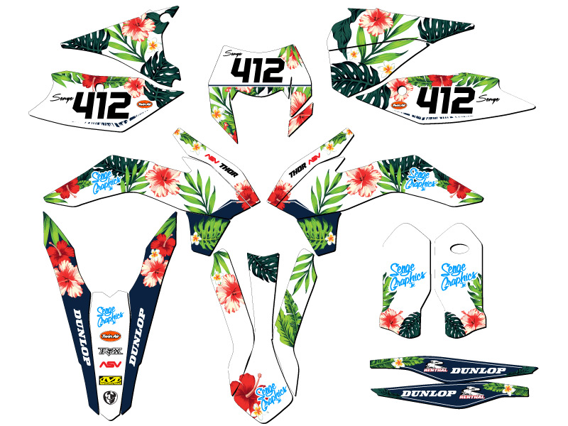 2016 EXC-F TROPIC White Senge Graphics Kit Compatible with KTM - Picture 8 of 10