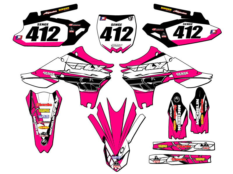 Kit de gráficos YZ 450 F 13 FLY 2010-2013 rosa Senge compatible con Yamaha - Imagen 8 de 10