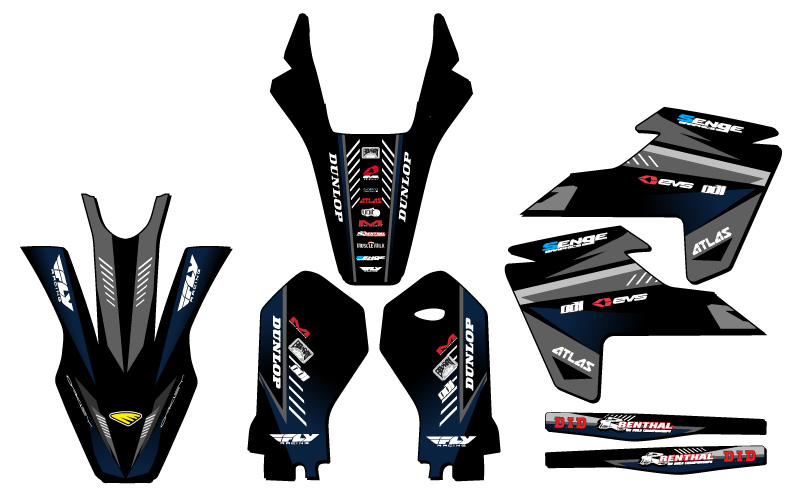 2020-2023 TC 50 SURGE Black Senge Graphics Kit Compatible with Husqvarna - Bild 2 von 10