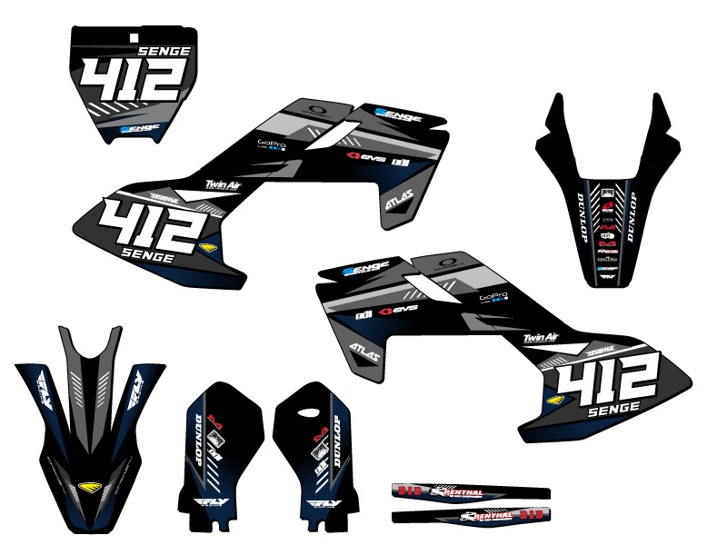 2020-2023 TC 50 SURGE Black Senge Graphics Kit Compatible with Husqvarna - Bild 8 von 10