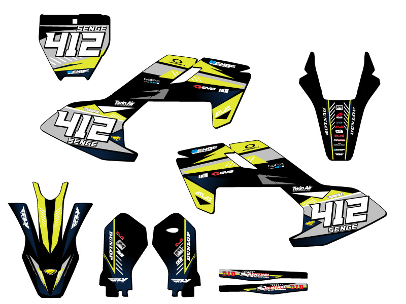 Kit de gráficos TC 50 Surge Yellow Senge 2020-2023 compatible con Husqvarna - Imagen 8 de 10