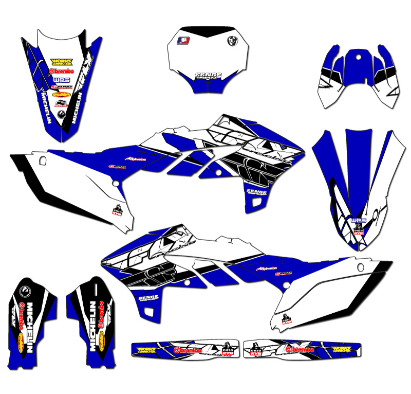 2023-2025 YZ 450 F 13 FLY Blue Senge Graphics Kit Compatible with Yamaha - Picture 5 of 10