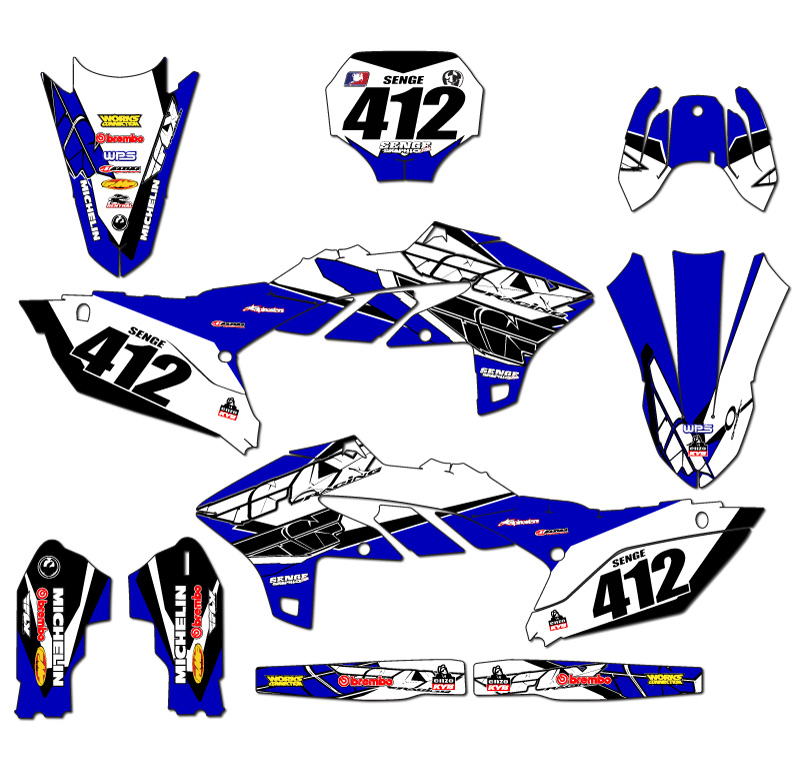 2023-2025 YZ 450 F 13 FLY Blue Senge Graphics Kit Compatible with Yamaha - Picture 8 of 10