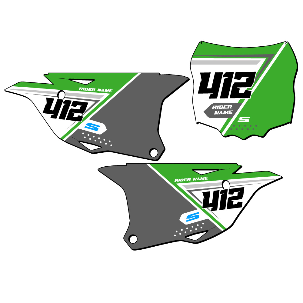 KX 85 SG65 Personalizado Placas Número MX Senge Kit de Gráficos Compatible con Kawasaki - Imagen 2 de 10