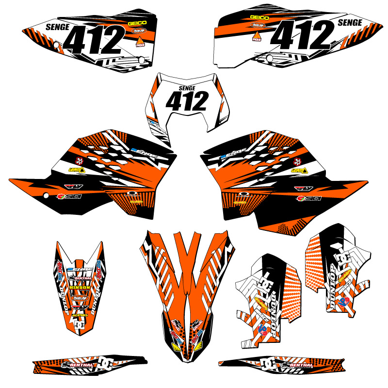 Kit de gráficos XCF-W MAYHEM Orange Senge 2008-2011 compatible con KTM - Imagen 8 de 10