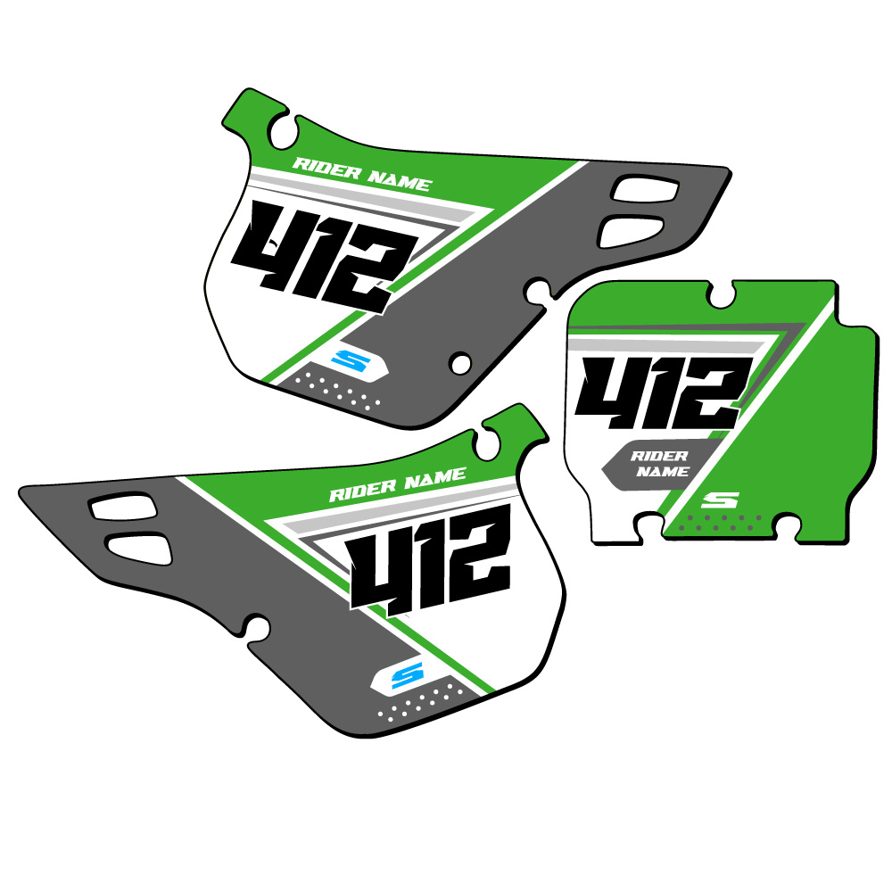 KX 125 SG65 Custom MX Number Plates Senge Graphics Kit Compatible with Kawasaki - Picture 2 of 22