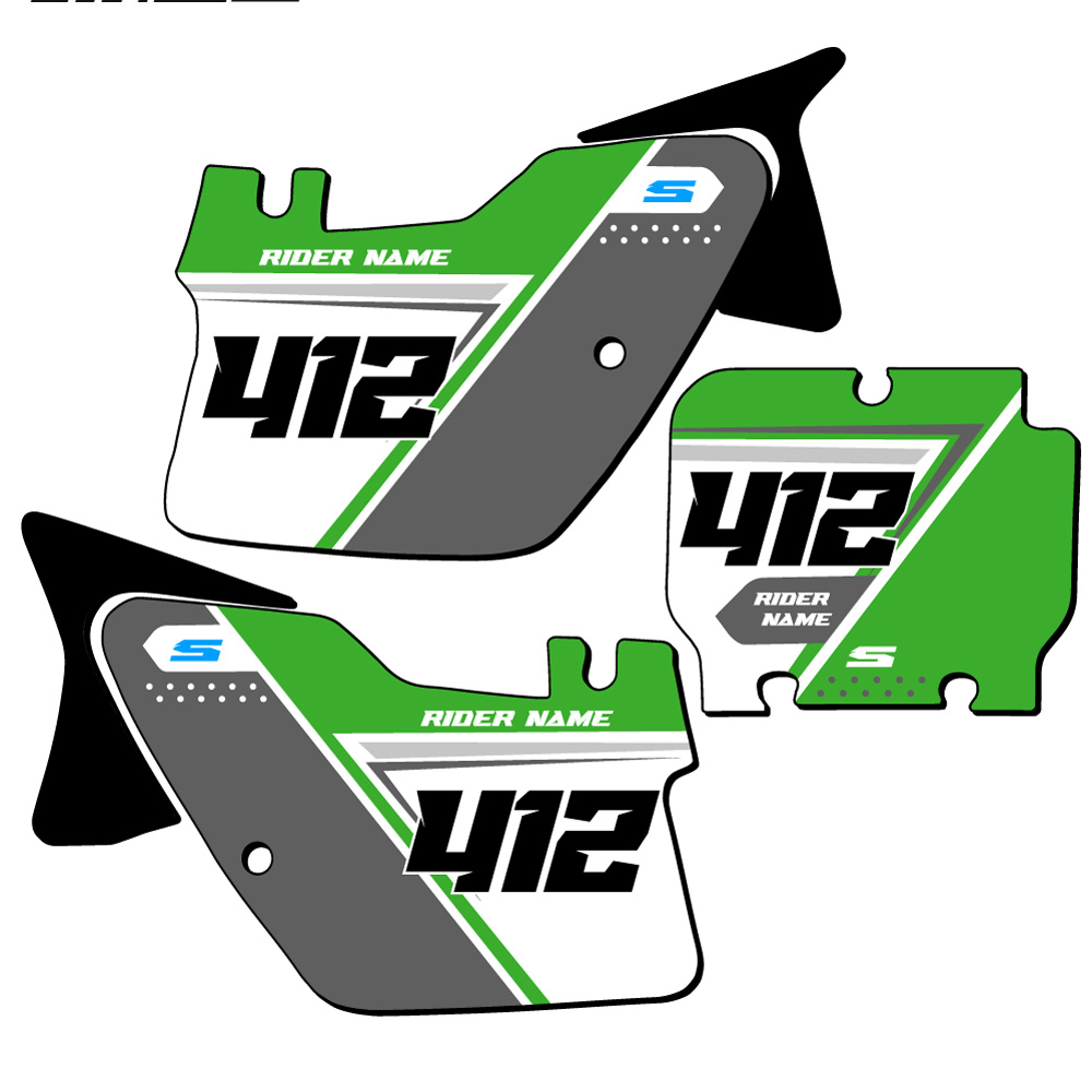 KX 125 SG65 Custom MX Number Plates Senge Graphics Kit Compatible with Kawasaki - Picture 8 of 22