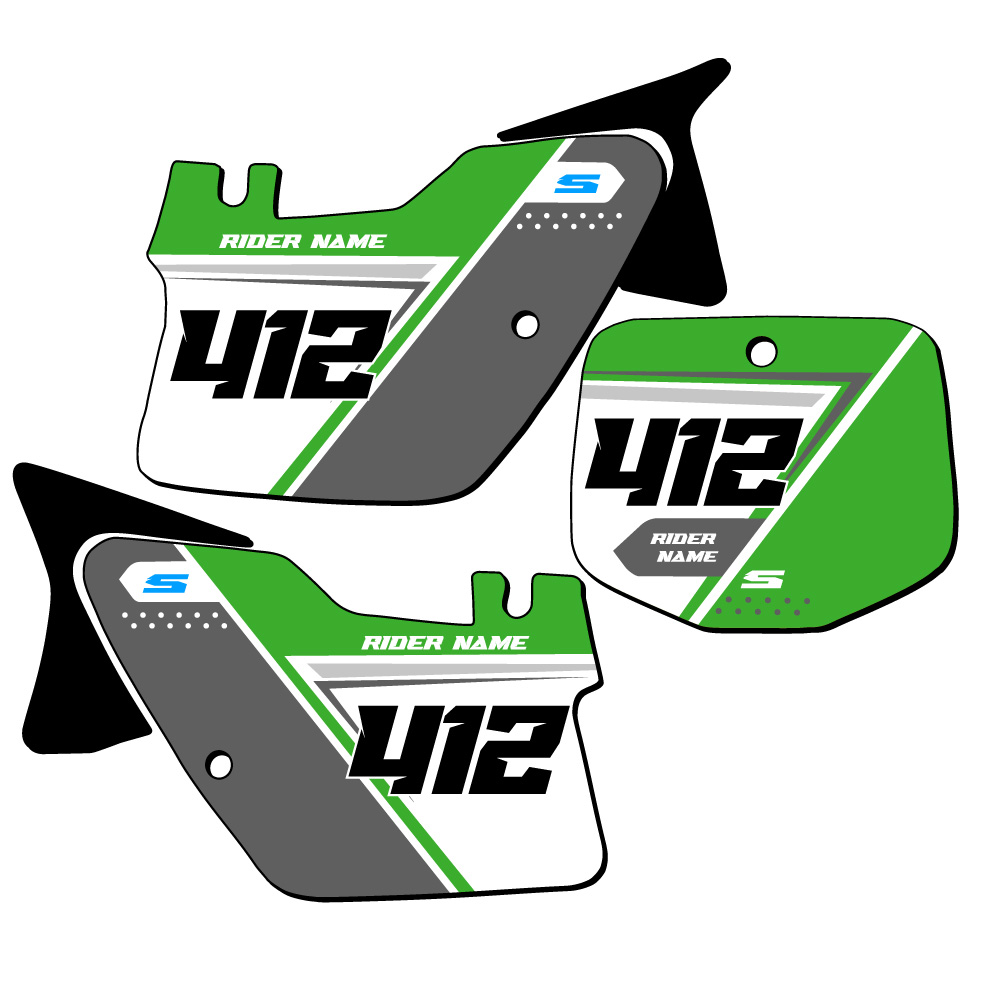 KX 125 SG65 Custom MX Number Plates Senge Graphics Kit Compatible with Kawasaki - Picture 11 of 22