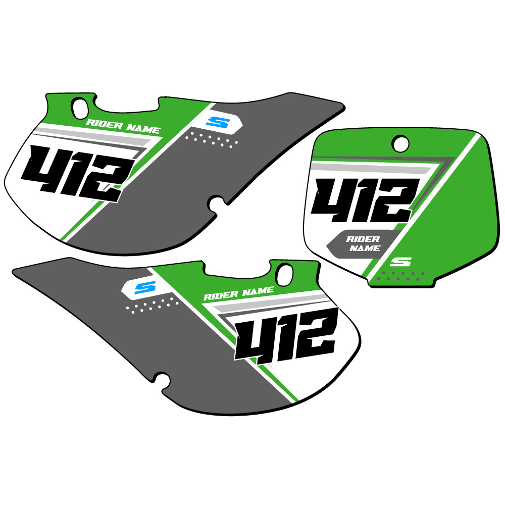KX 125 SG65 Custom MX Number Plates Senge Graphics Kit Compatible with Kawasaki - Picture 14 of 22