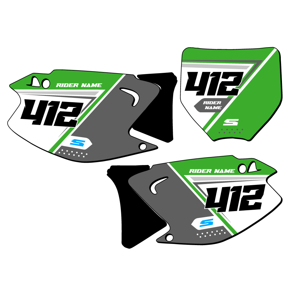 KX 125 SG65 Custom MX Number Plates Senge Graphics Kit Compatible with Kawasaki - Picture 17 of 22