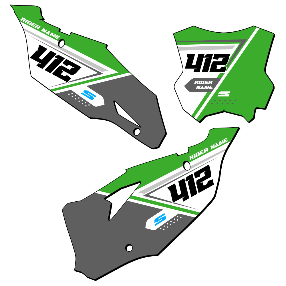 KX 125 SG65 Custom MX Number Plates Senge Graphics Kit Compatible with Kawasaki - Picture 20 of 22
