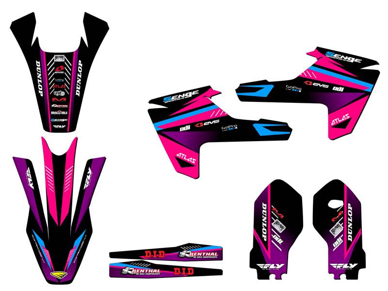 2018-2023 TC 85 SURGE Pink Senge Graphics Kit Compatible with Husqvarna - Picture 2 of 10