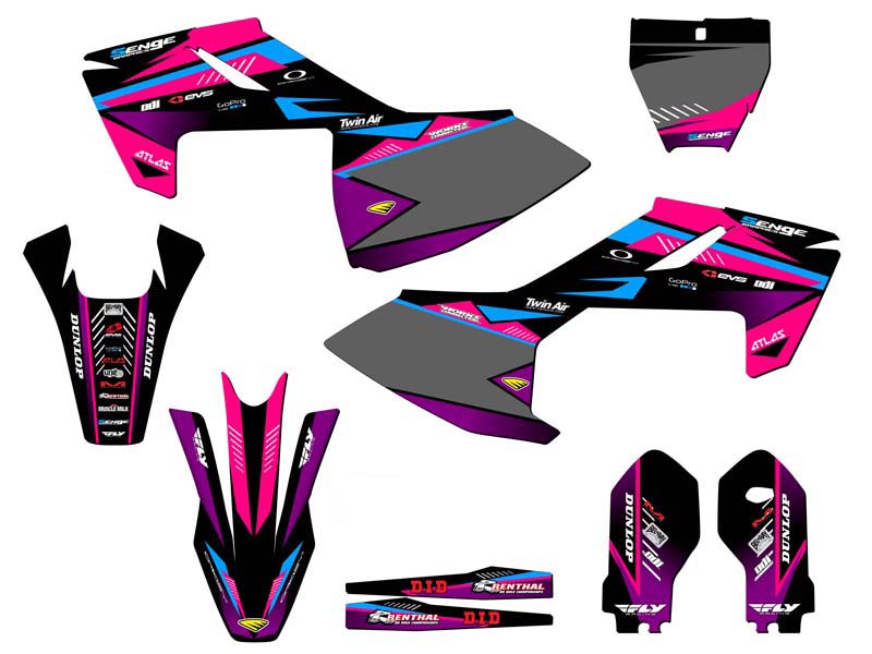 2018-2023 TC 85 SURGE Pink Senge Graphics Kit Compatible with Husqvarna - Picture 5 of 10