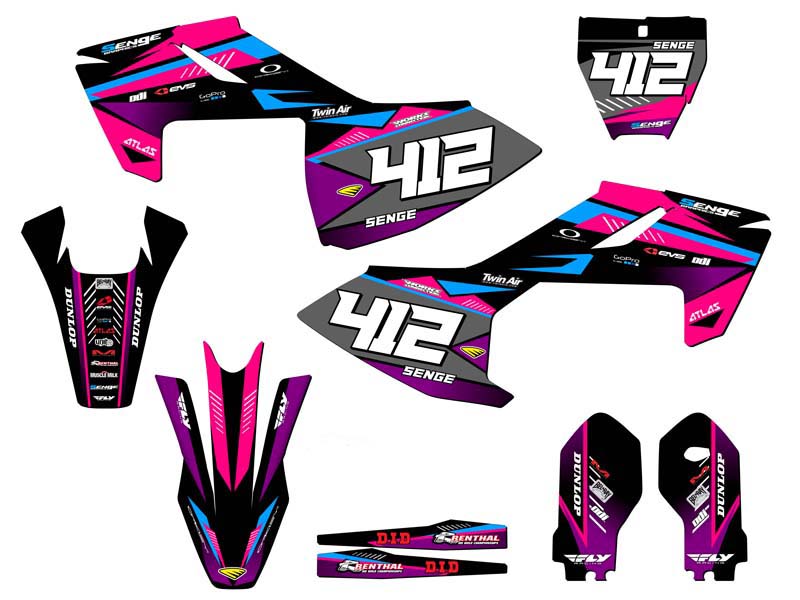 2018-2023 TC 85 SURGE Pink Senge Graphics Kit Compatible with Husqvarna - Picture 8 of 10