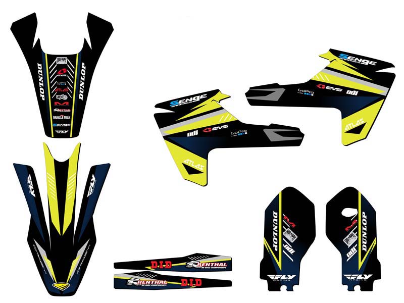 2018-2023 TC 85 SURGE Yellow Senge Graphics Kit Compatible with Husqvarna - Picture 2 of 10