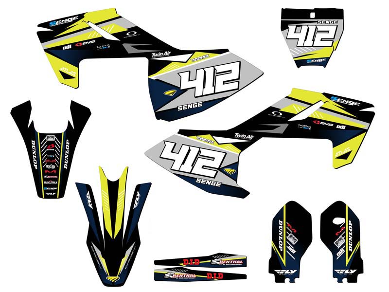 2018-2023 TC 85 SURGE Yellow Senge Graphics Kit Compatible with Husqvarna - Picture 8 of 10