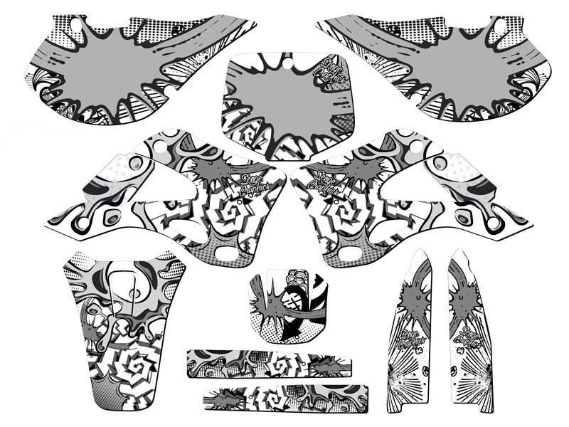 1999-2002 KX 250 ZANY White Senge Graphics Kit compatible con Kawasaki - Imagen 5 de 10
