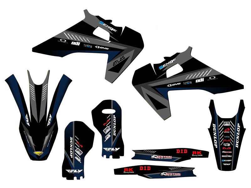 Kit de gráficos TX SURGE 2019-2022 negro Senge compatible con Husqvarna - Imagen 2 de 10
