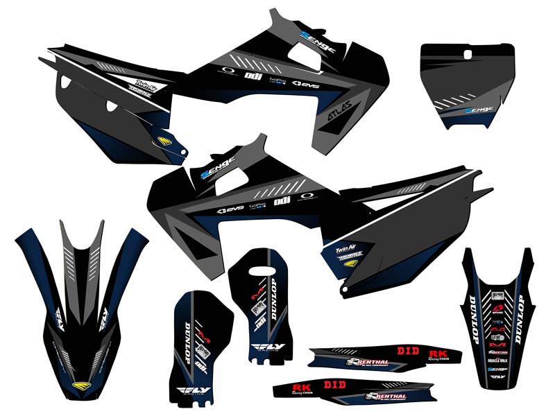 Kit de gráficos TX SURGE 2019-2022 negro Senge compatible con Husqvarna - Imagen 5 de 10